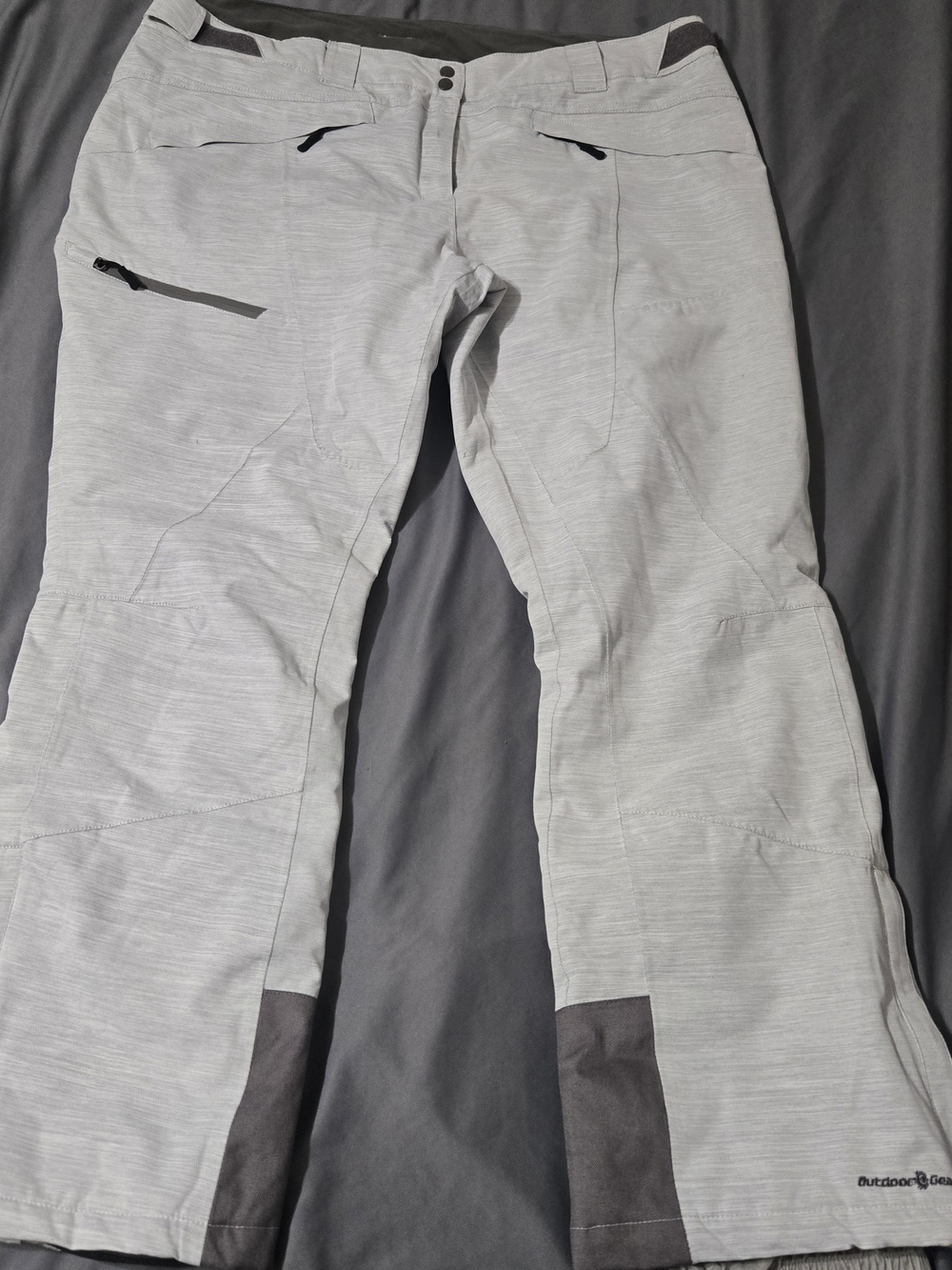 Men's Light Gray Outdoor Pants - Breathable, Zippered Pockets